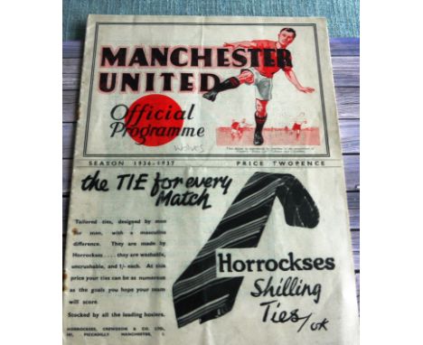 1936-37 MANCHESTER UNITED V WOLVERHAMPTON WANDERERS
Rare programme No 1 from the first game of the 1936-37 season 29th August