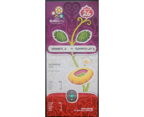EURO 2012 GERMANY V GREECE UNUSED TICKET - MATCH 26
Ref SM