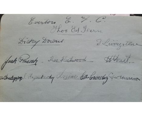 1921-22 EVERTON AUTOGRAPH PAGE
These were obtained for a lady by the Villa player Andrew Ducat when the teams played each oth