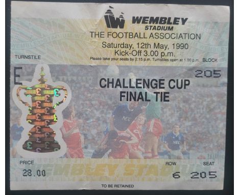 1990 MANCHESTER UNITED V CRYSTAL PALACE FA CUP FINAL TICKET
Slight fold
Ref DER