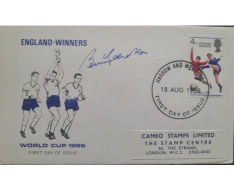 1966 WORLD CUP FIRST DAY COVER AUTOGRAPHED BY BOBBY CHARLTON
Franked Harrow &amp; Wembley&nbsp;
Ref G