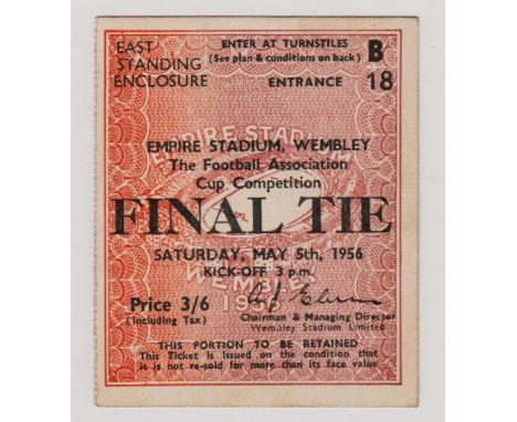 1956 F.A. CUP FINAL BIRMINGHAM CITY V MANCHESTER CITY TICKET
Very good condition. Ref. T. 