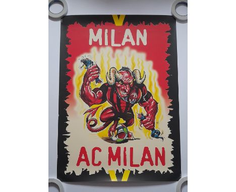 A C MILAN VINTAGE LARGE POSTER
AC Milan large vintage bookmakers window advertising football poster measuring 84cm x 59.5cm, 