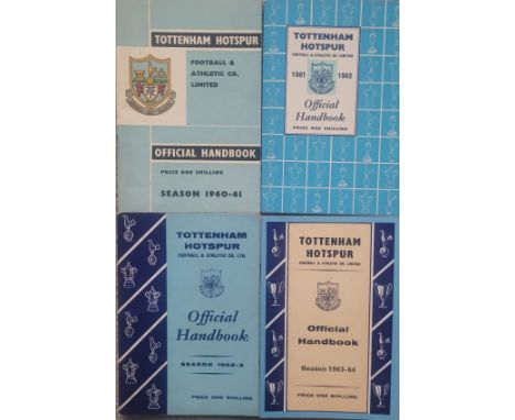 TOTTENHAM HOTSPUR HANDBOOKS X 4 - 1960-61, 1961-62, 1962-63 &amp; 1963-64
Alln good condition
Ref DC