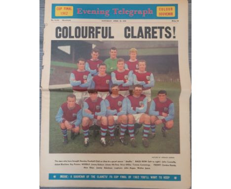1962 FA CUP FINAL BURNLEY V TOTTENHAM HOTSPUR EVENING TELEGRAPH SPECIAL NEWSPAPER&nbsp;
Mostly Burnley related but good cover