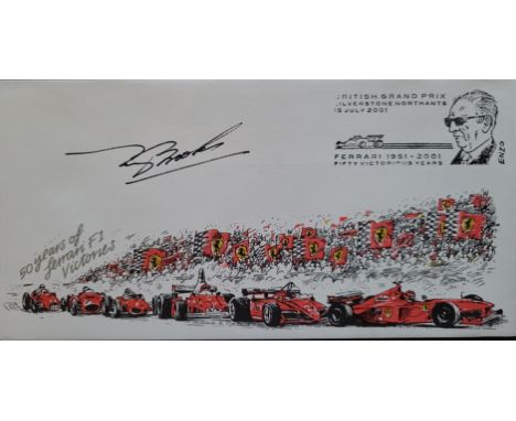 2001 FERRARI MOTOR RACING LTD EDITION POSTAL COVER AUTOGRAPHED BY TONY BROOKS
Charles Anthony Standish Brooks (25 February 19