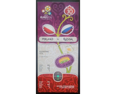 EURO 2012 POLAND V RUSSIA UNUSED TICKET
Ref SM