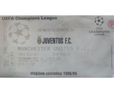 1998-99 JUVENTUS V MANCHESTER UNITED CHAMPIONS LEAGUE SEMI-FINAL TICKET
Ticket from the Treble Winning Season
Fold
Ref DER