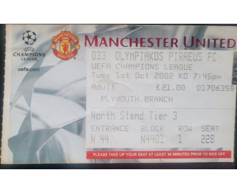 2002-03 MANCHESTER UNITED V OLYPIAKOS PIRAEUS CHAMPIONS LEAGUE TICKET
Fold
Ref DER