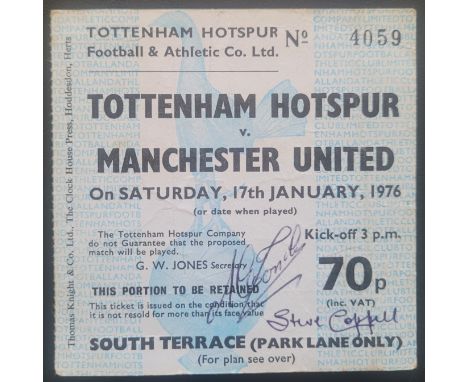1975-76 TOTTENHAM HOTSPUR V MANCHESTER UNITED TICKET
Folds
Ref DER