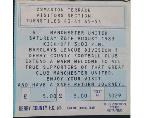 1989-90 DERBY COUNTY V MANCHESTER UNITED TICKET
Ref DER