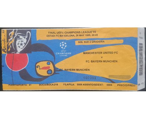 1999 MANCHESTER UNITED V BAYERN MUNICH CHAMPIONS LEAGUE FINAL TICKET
Slight fold
Ref DER