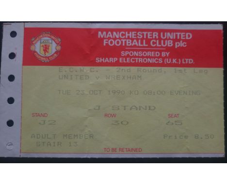 1990-91 MANCHESTER UNITED V WREXHAM ECWC 1ST ROUND TICKET
Fold
Ref DER