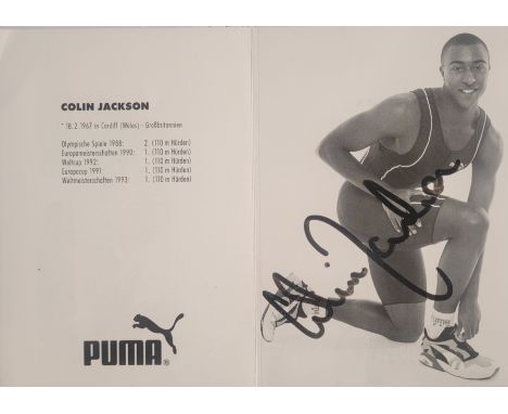 ATHLETICS COLIN JACKSON AUTOGRAPHED PUMA PROMOTIONAL CARD
Ref SW