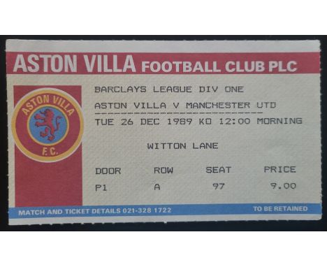 1989-90 ASTON VILLA V MANCHESTER UNITED TICKET
Ref DER