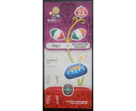 EURO 2012 ITALY V REPUBLIC OF IRELAND UNUSED TICKET
Ref SM