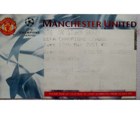 2000-01 MANCHESTER UNITED V S K STURM GRAZ CHAMPIONS LEAGUE TICKET
Fold
Ref DER