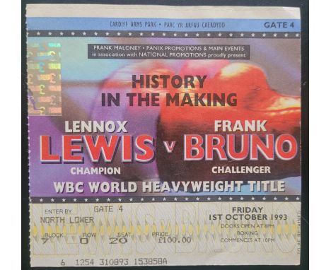 BOXING 1993 LENNOX LEWIS V FRANK BRUNO TICKET
Good condition
Ref DP
&nbsp;