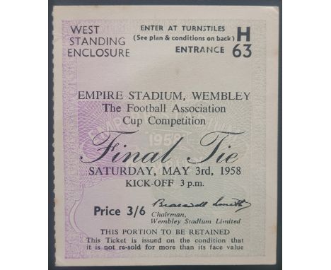 1963 MANCHESTER UNITED V LEICESTER CITY FA CUP FINAL TICKET
Good condition
Ref DER
