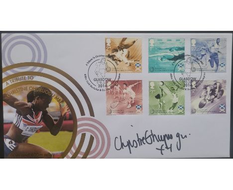 OLYMPICS ,/ ATHLETICS CHRISTINE OHURUOGU AUTOGRAPHED POSTAL COVER
Ref G