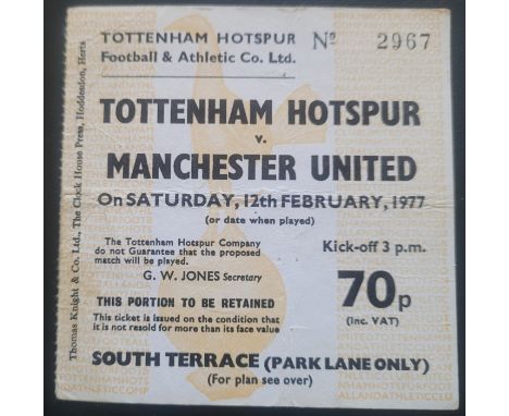 1976-77 TOTTENHAM HOTSPUR V MANCHESTER UNITED TICKET
Fold
Ref DER
