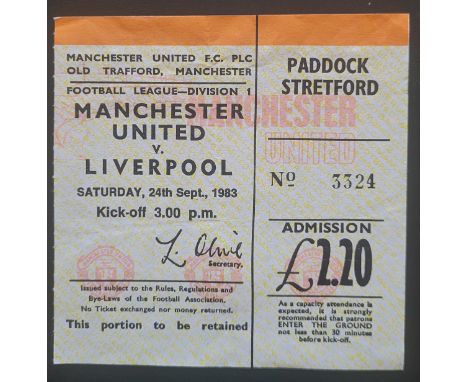1983-84 MANCHESTER UNITED V LIVERPOOL TICKET
Ref DER