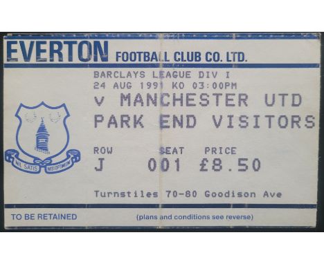 1991-92 EVERTON V MANCHESTER UNITED TICKET
Fold
Ref DER