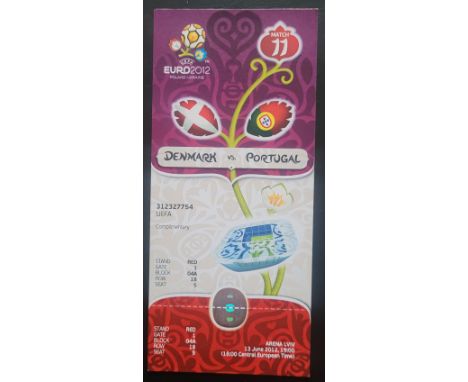 EURO 2012 DENMARK V PORTUGAL UNUSED TICKET
Ref SM