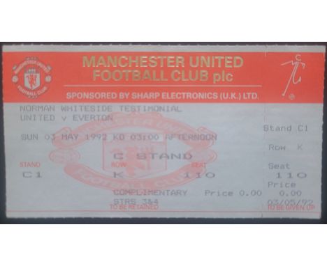 1991-92 MANCHESTER UNITED V EVERTON NORMAN WHITESIDE TESIMONIAL UNUSED TICKET
Good condition
Ref DER