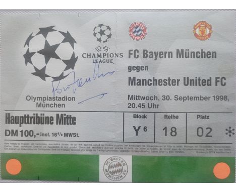 1998-99 BAYERN MUNICH V MANCHESTER UNITED CHAMPIONS LEAGUE TICKET AUTOGRAPHED
Ticket from the Treble Winning Season signed by