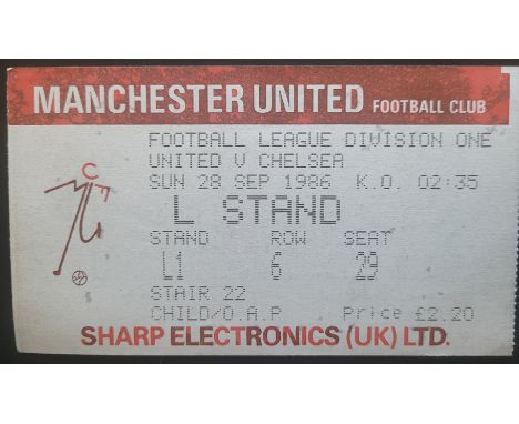 1986-87 MANCHESTER UNITED V CHELSEA TICKET
Ref DER