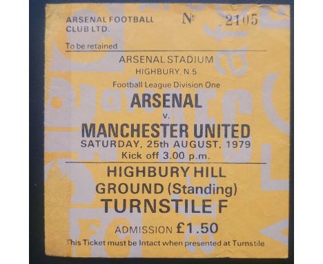 1979-80 ARSENAL V MANCHESTER UNITED TICKET
Very slight fold
Ref DER