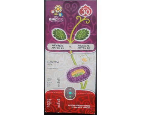 EURO 2012 GERMANY V ITALY SEMI-FINAL UNUSED TICKET - MATCH 30
Ref SM
