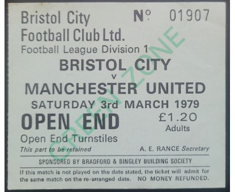1978-79 BRISTOL CITY V MANCHESTER UNITED TICKET
Ref DER