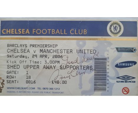 2005-06 CHELSEA V MANCHESTER UNITED TICKET AUTOGRAPHED BY BOBBY CHARLTON
Ref BF