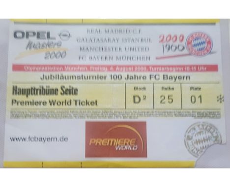 2000 REAL MADRID V MANCHESTER UNITED OPEL MASTERS TOURNAMENT PLAYED IN GERMANY TICKET
Very slight fold &amp; corner clipped o