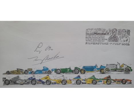 2002 SLVERSTONE MOTOR RACING LTD EDITION POSTAL COVER AUTOGRAPHED BY STIRLING MOSS &amp; TONY BROOKES
Sir Stirling Craufurd M