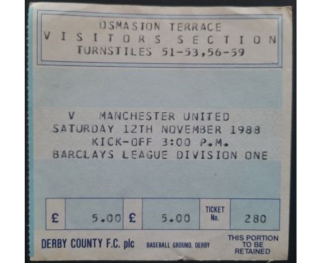 1988-89 DERBY COUNTY V MANCHESTER UNITED TICKET
Ref DER