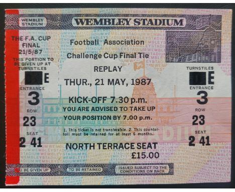 RARE 1987 FA CUP FINAL COVENTRY CITY V TOTTENHAM HOTSPUR REPLAY TICKET
This is a rare printers proof ticket produced for the 