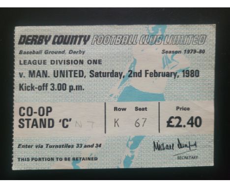 1979-80 DERBY COUNTY V MANCHESTER UNITED TICKET
Ref DER