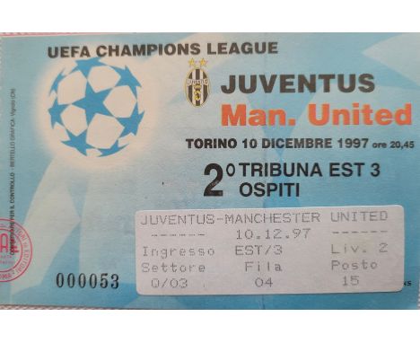 1997-98 JUVENTUS V MANCHESTER UNITED CHAMPIONS LEAGUE TICKET
Good condition
Ref DER