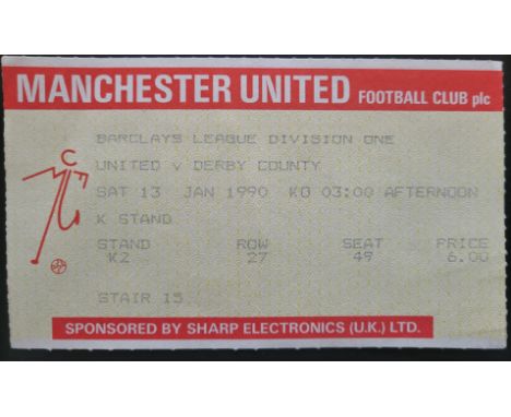 1989-90 MANCHESTER UNITED V DERBY COUNTY TICKET
Ref DER