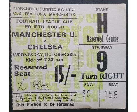 1970-71 MANCHESTER UNITED V CHELSEA LEAGUE CUP TICKET
Ref DER
