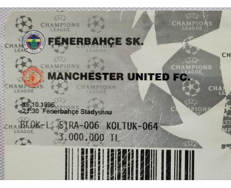 1996-97 FENERBAHCE V MANCHESTER UNITED&nbsp; CHAMPIONS LEAGUE TICKET
Folds
Ref DER