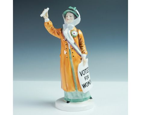 This Royal Doulton figurine, HN2816, titled Votes for Women, was issued in 1977 as a tribute to the suffragette movement. Exp