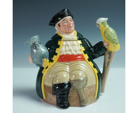 Royal Doulton teapot featuring Long John Silver (D6853) issued as part of the Character Teapots series. This ceramic teapot d