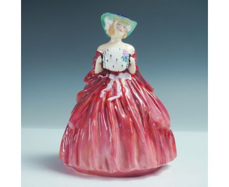 This figure showcases a woman draped in a voluminous red dress with rich, layered brushstrokes, accentuated by a gracefully h