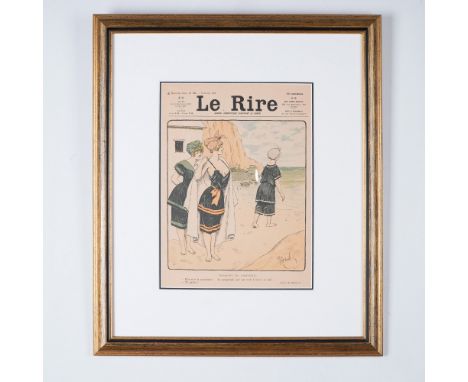 Original cover illustration from the French satirical magazine Le Rire, dated July 25, 1903, featuring a beach-side scene by 