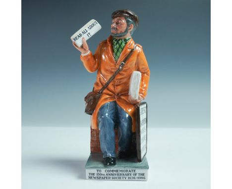 Royal Doulton figurine News Vendor HN2891, designed by William K. Harper and issued in 1985 as part of the Street Vendors Col