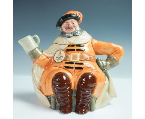 Royal Doulton teapot featuring Falstaff (D6854) as part of the Character Teapots series. This ceramic teapot portrays Shakesp